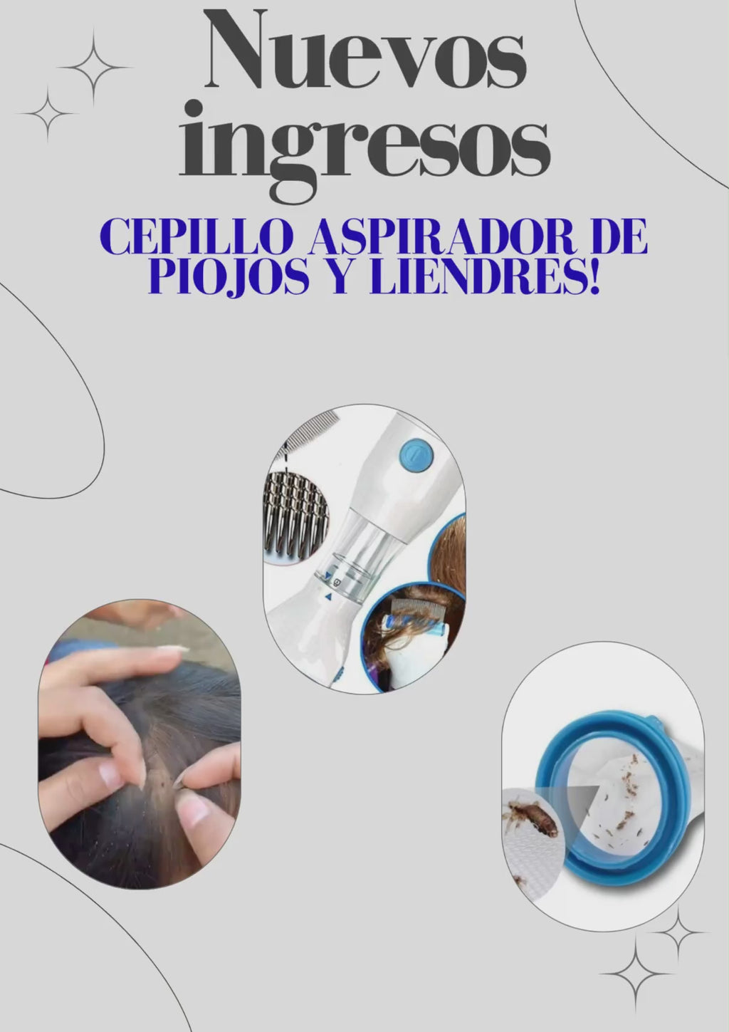 Cepillo aspirador de piojos y liendres